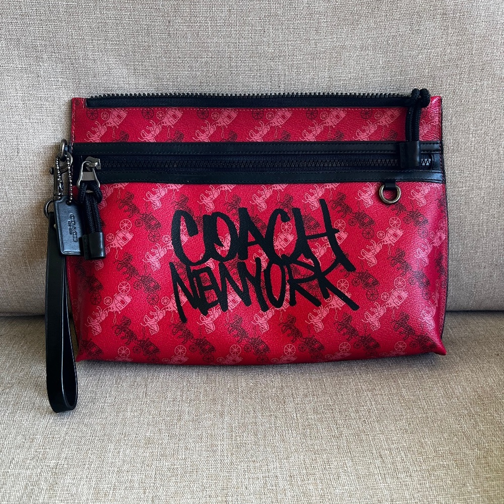 NWT coach Carryall Pouch With Coach New York Graffiti PrintMFSRP$298